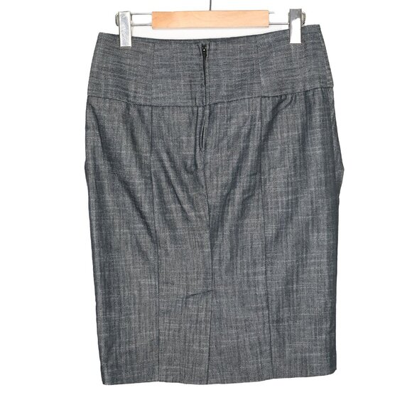 BWear Y2K Ruched Above Knee Skirt Office Workwear Grey Black Buttons 2000s - Picture 3 of 6